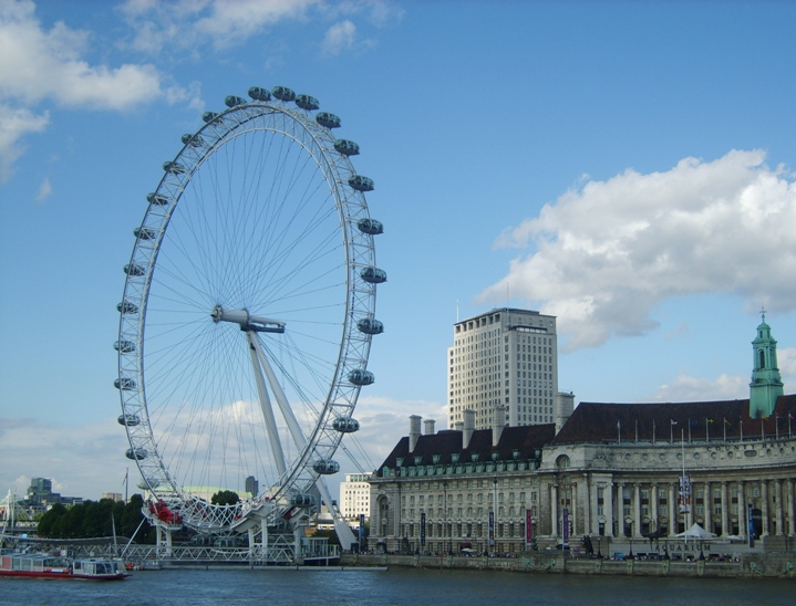 London Eye Opposite Thames River