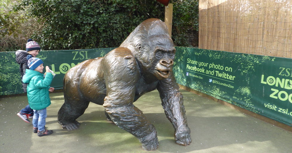 Statue of Guy the Gorilla in ZSL London Zoo