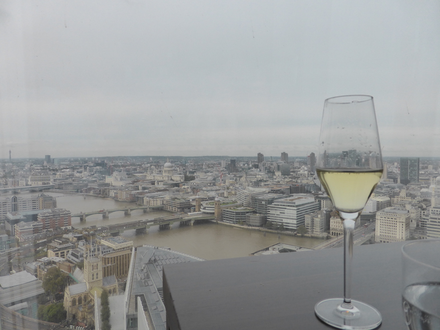 View of Thames River and St Paul Cathedral Church from the Shard