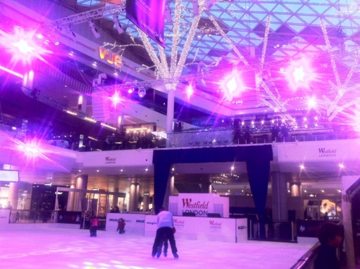 Westfield London Shopping center ice rink