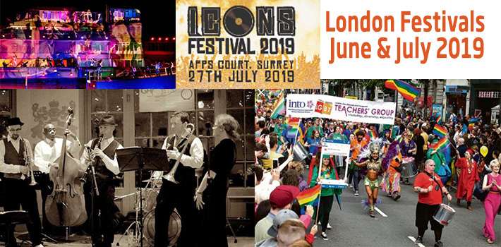 london festivals june july 2019|icon festival 2019|swing with silver ghost june July 2019|Pride in London parade 2019|Greenwich Docklands International Festival 2019