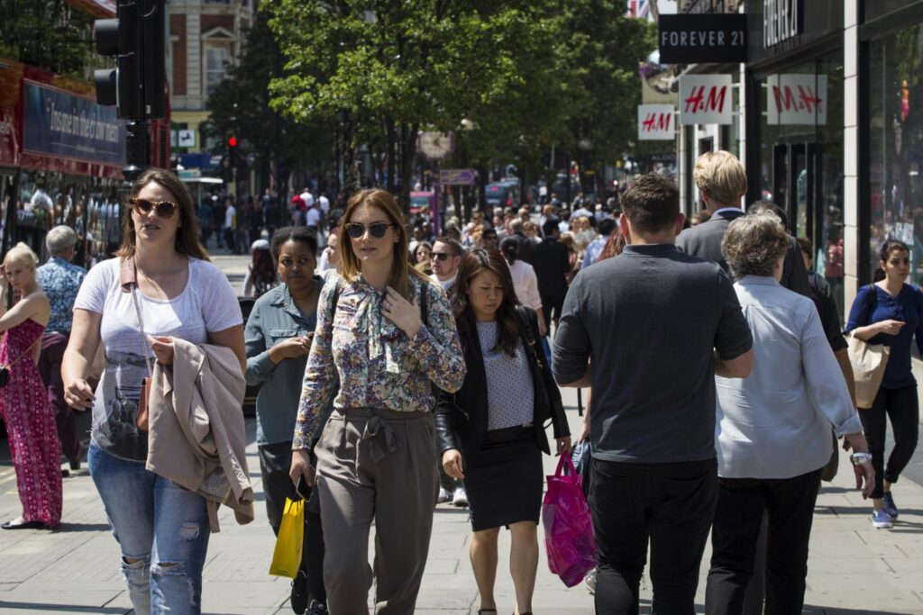 Shoppers in Oxford Street