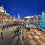 trafalgar square london 2019|Ice Skating Natural history museum London|christmas tree in Trafalgar square 2019