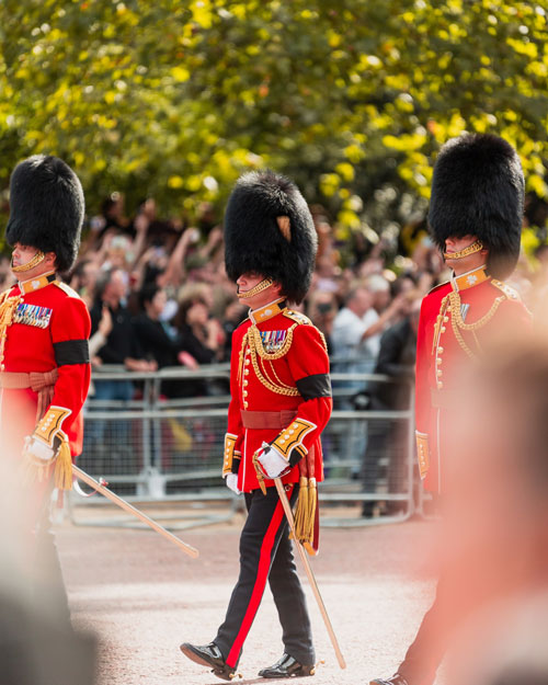 Kings Guard following Queen Elizabeth II's Coffin at her precession
