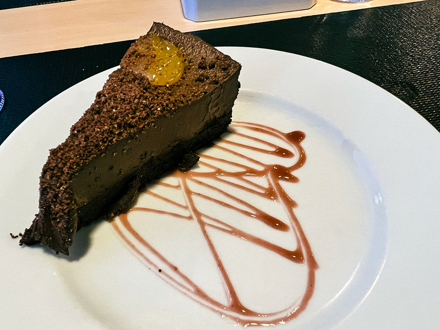 Chocolate Truffle Cake at Thame Dinner Cruise