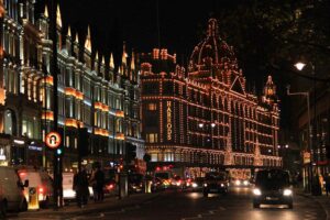 christmas lights at harrods london