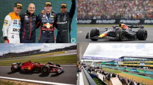 Formula 1 British Grand Prix 2023 winners Max, Lando and Lewis