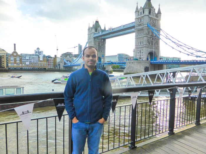 me standing in front of Tower Bridge back in 2006