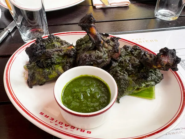 Methi Chicken Chop was perfectly charred in tandoor