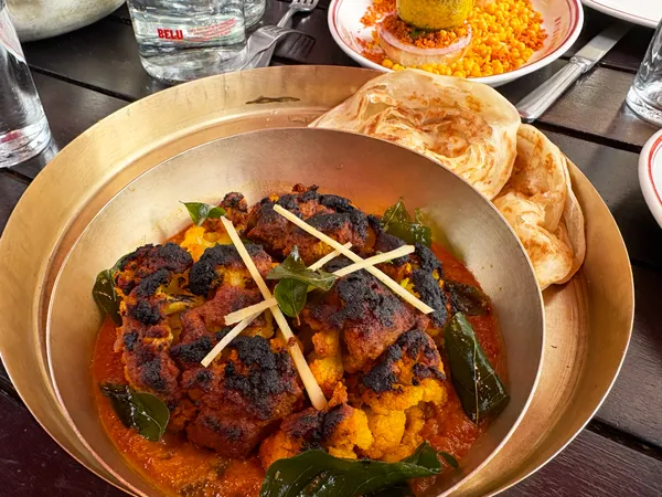 Royal Madras Gobhi with Malabar Paratha at Brigadiers was a surprise treat of flavours